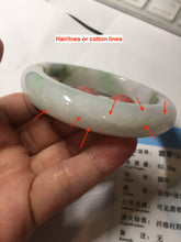 Load image into Gallery viewer, 54.8mm certified 100% natural Type A sunny green/purple/white jadeite jade bangle AA114-1051
