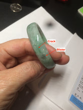 Load image into Gallery viewer, 51.7mm certified 100% natural Type A sunny green/gray jadeite jade bangle BK6-3358
