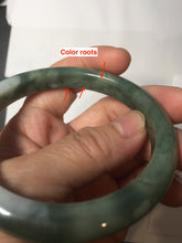 Load image into Gallery viewer, 57.6mm Certified type A 100% Natural oily dark greenwhite gray black watermelon rind  (瓜油青)  Jadeite bangle AZ187-1630
