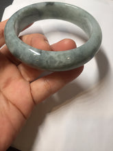 Load image into Gallery viewer, 58mm certified Type A 100% Natural light green gray chubby Jadeite Jade bangle BS115-6636
