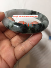 Load image into Gallery viewer, 57.2mm certified 100% natural Type A dark green black purple white Blooming Ink(水墨花开) jadeite jade bangle PB293-0507
