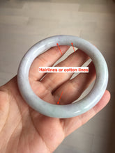 Load image into Gallery viewer, 58.5mm certified type A 100% Natural  light green/purple round cut Jadeite Jade bangle BM83-0021
