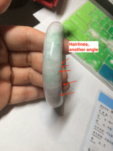Load image into Gallery viewer, 57.7mm certificated Type A 100% Natural sunny green/white/purple Jadeite Jade bangle AY49-4128
