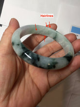 Load image into Gallery viewer, 56.5mm Certified Type A 100% Natural light purple white green with green floating flowers jadeite Jade bangle PB295-7300
