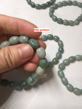 Load image into Gallery viewer, 9.8x8mm 100% natural type A light green blue olive(Lulutong) jadeite beads bracelet group Bp188
