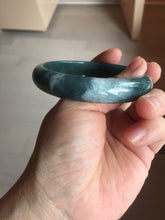 Load image into Gallery viewer, 60.6mm Certified Type A 100% Natural dark green/blue/gray/black Guatemala Jadeite bangle Pb280-0691
