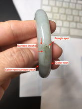 Load image into Gallery viewer, 54.7mm certified type A 100% Natural light purple brown green(FU LU SHOU) dark green gray(淡油青) black jadeite jade bangle BS153-0489
