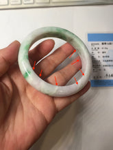 Load image into Gallery viewer, 60.6mm certified 100% Natural sunny green/white/purple/brown Jadeite Jade bangle AZ165-4034
