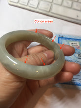 Load image into Gallery viewer, 54.2mm certified 100% Natural icy watery light beige pale pink gray white nephrite bangle HN122-1076
