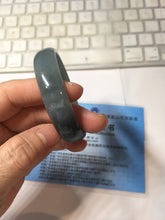 Load image into Gallery viewer, 52.8mm Certified Type A 100% Natural icy watery deep sea green/blue/gray/black Guatemala Jadeite bangle PJ31-6391
