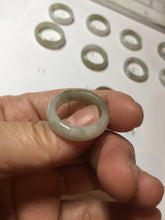 Load image into Gallery viewer, Size 5 1/4-10 1/2 100% natural type A yellow gray purple white jadeite band ring group AA109
