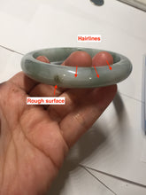 Load image into Gallery viewer, 59.2mm certified 100% natural Type A watermelon-rind green white Cool White Base with Misty Green Patches jadeite bangle PE32-2125
