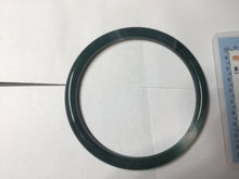 Load image into Gallery viewer, 59mm Certified Type A 100% Natural dark green/blue/gray with Guatemala slim round cut Jadeite bangle PH22-2330
