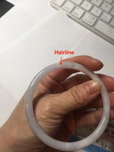 Load image into Gallery viewer, Sold! please don&#39;t order, Thanks.  62mm Certified Type A 100% Natural white light purple slim round cut Jadeite bangle AU35-8538
