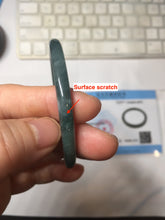 Load image into Gallery viewer, 54mm Certified Type A 100% Natural dark green/blue/gray with Guatemala slim round cut Jadeite bangle PJ30-3872
