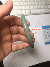 Load image into Gallery viewer, 58.8mm Certified Type A 100% Natural Oily Dark Green Gray Black(油青) round cut Jadeite Jade Bangle PE108-7124
