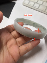 Load image into Gallery viewer, 68.3mm certified 100% natural Type A ligit green white with green floating flowers thin jadeite jade bangle AZ173-1027
