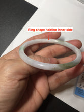 Load image into Gallery viewer, 56.5mm 100% natural Type A sunny green white round cut jadeite jade bangle BL98-4669
