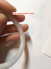 Load image into Gallery viewer, 55mm Certified type A 100% Natural white slim round cut Jadeite bangle PH83-0804

