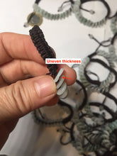 Load image into Gallery viewer, 100% natural type A green white Safety Guardian Button donut jadeite jade thread woven bracelets PD99
