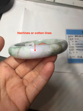 Load image into Gallery viewer, 58.5mm Certified Type A 100% Natural Sunny Green Purple Gray brown black Jadeite Jade Bangle AZ182-6585
