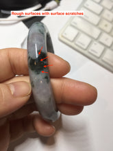 Load image into Gallery viewer, 60.5mm Certified Type A 100% Natural dark green/purple/gray Snowy Pine Mountain Jadeite Jade bangle PF28-1214
