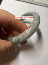Load image into Gallery viewer, 57mm certified Type A 100% Natural light green gray Jade jadeite bangle BS116-6634

