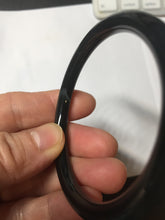 Load image into Gallery viewer, 51.5mm Certified Type A 100% Natural dark green/black/gray Guatemala slim round cut Jadeite bangle GL30-30-0452
