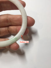 Load image into Gallery viewer, 55.5mm Certified Type A 100% Natural sunny green/white(白底青) flat Jadeite Jade bangle PE40-2866
