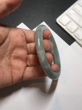 Load image into Gallery viewer, 53mm Certified Type A 100% Natural oily dark green(老油青)/gray Jadeite bangle PF1-(2775)
