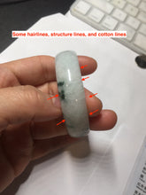 Load image into Gallery viewer, 53mm certified 100% natural Type A light green white with green floating flowers thin jadeite bangle PF56-5636
