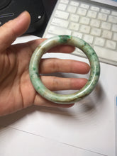 Load image into Gallery viewer, 58mm Certified Type A 100% Natural Sunny Green Brown with Green Floating Flowers Spring on Old Branches (春生旧枝) round cut Jadeite Jade Bangle PC210-6227
