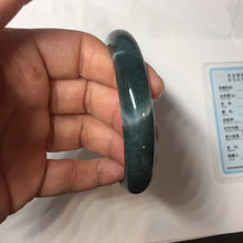 Load image into Gallery viewer, 61mm Certified Type A 100% Natural dark green/blue/gray/black Guatemala Jadeite bangle PJ147-1484
