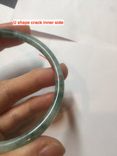 Load image into Gallery viewer, 57.8mm Certified type A 100% Natural light green with green floating flowers round cut Jadeite bangle J129-3397
