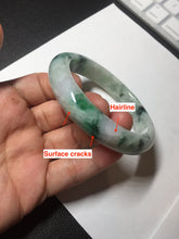 Load image into Gallery viewer, 59mm 100% natural Type A sunny green purple jadeite jade bangle BM74

