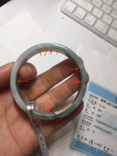 Load image into Gallery viewer, 50.7mm Certified type A 100% Natural green with green floating flowers Jadeite Jade square bangle PC37-0403
