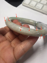 Load image into Gallery viewer, AllaboutjadeCanada.com only 56mm certified Type A 100% Natural sunny green/white/purple/brown(FU LU Shou) round cut Jadeite Jade bangle AF78-8925 Add on item

