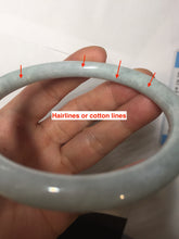 Load image into Gallery viewer, 62mm certified Type A 100% Natural white gray light purple green round cut Jadeite Jade bangle PE92-3225
