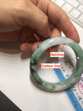 Load image into Gallery viewer, 54.5mm certified Type A 100% Natural sunny green white purple Jadeite Jade bangle BQ45-4132
