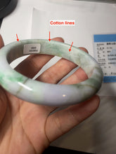 Load image into Gallery viewer, 58.5mm Certified Type A 100% Natural Sunny Green Purple Gray brown black Jadeite Jade Bangle AZ182-6585
