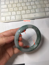 Load image into Gallery viewer, 57.5mm certified 100% natural Type A light green/purple/white chubby jadeite jade bangle R59-1301
