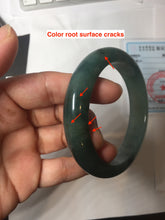 Load image into Gallery viewer, 57.5mm Certified type A 100% Natural oily dark green (老油青) blue gray black Mountains Afar (远山)Jadeite bangle PC259-0552
