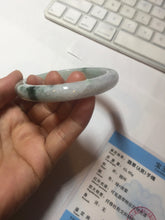 Load image into Gallery viewer, Shopify only 55.3mm Type A 100% Natural light green flying flowers Jadeite Jade bangle E152-2440
