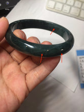 Load image into Gallery viewer, 61mm Certified Type A 100% Natural dark green/blue/gray/black Guatemala Jadeite bangle AZ145-6411
