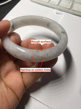 Load image into Gallery viewer, 58.5mm certified Type A 100% Natural white light green purple Jadeite Jade bangle PF67-0512
