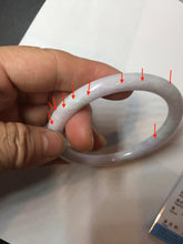 Load image into Gallery viewer, 59.5mm certified Type A 100% Natural light green purple white round cut Jadeite Jade bangle PB265-3197
