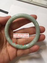 Load image into Gallery viewer, 51mm certified Type A 100% Natural light green sunny green white round cut Jadeite Jade bangle PH165
