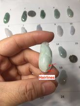 Load image into Gallery viewer, Type A 100% Natural icy watery light green/white/purple jadeite Jade magnolia buds group Pendant PH236
