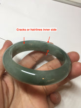 Load image into Gallery viewer, 56.8mm Certified 100% natural Type A oily dark green/ gray (老油青) jadeite jade bangle PD114
