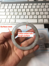Load image into Gallery viewer, 57.8mm certified 100% certified natural  light green white fresh air jadeite jade bangle PC251-0569
